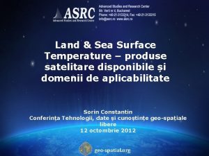 Land Sea Surface Temperature produse satelitare disponibile i