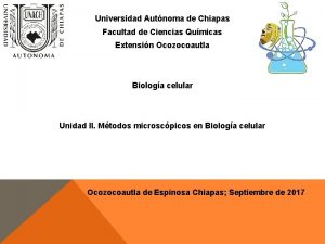 Universidad Autnoma de Chiapas Facultad de Ciencias Qumicas