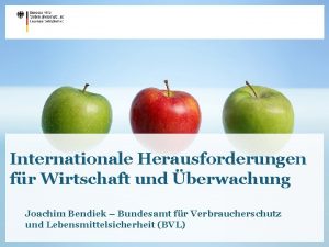 Internationale Herausforderungen fr Wirtschaft und berwachung Joachim Bendiek