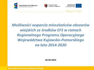 Moliwoci wsparcia mieszkacw obszarw wiejskich ze rodkw EFS