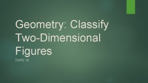 Geometry Classify TwoDimensional Figures TOPIC 16 Lesson 16