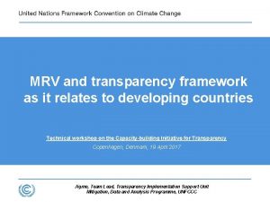 MRV and transparency framework as it relates to