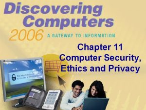 Chapter 11 Computer Security Ethics and Privacy Chapter