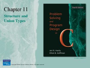 Chapter 11 Structure and Union Types UserDefined Structure