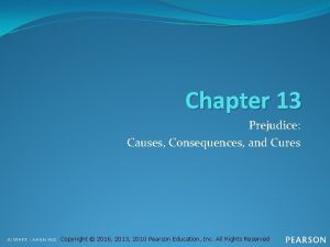 Chapter 13 Prejudice Causes Consequences and Cures Copyright