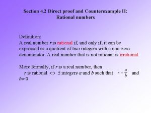 Section 4 2 Direct proof and Counterexample II