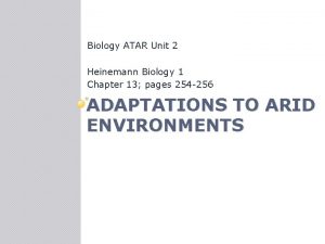 Biology ATAR Unit 2 Heinemann Biology 1 Chapter