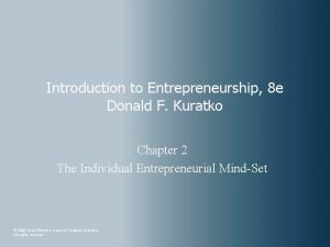 Introduction to Entrepreneurship 8 e Donald F Kuratko