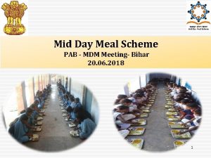 Mid Day Meal Scheme PAB MDM Meeting Bihar