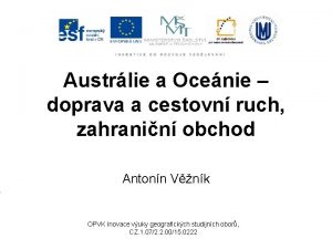 Austrlie a Ocenie doprava a cestovn ruch zahranin