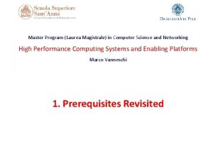Master Program Laurea Magistrale in Computer Science and