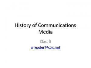 History of Communications Media Class 8 wreadercox net