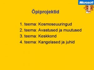 piprojektid 1 teema Kosmoseuuringud 2 teema Avastused ja