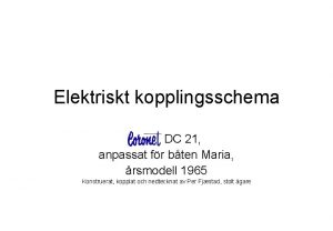 Elektriskt kopplingsschema DC 21 anpassat fr bten Maria