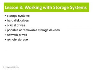 Lesson 3 Working with Storage Systems storage systems