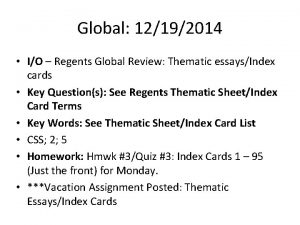 Global 12192014 IO Regents Global Review Thematic essaysIndex