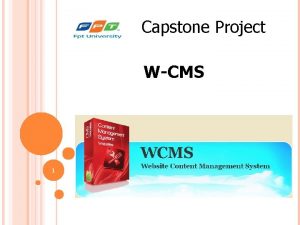 Capstone Project WCMS 1 Capstone Project Code WCMS