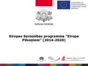 Eiropas Savienbas programma Eiropa Pilsoiem 2014 2020 Visprja