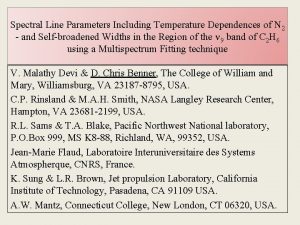 Spectral Line Parameters Including Temperature Dependences of N