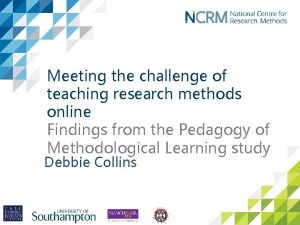 Meeting the challenge of teaching research methods online