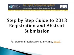 Step by Step Guide to 2018 Registration and