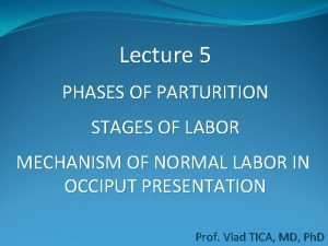 Lecture 5 PHASES OF PARTURITION STAGES OF LABOR