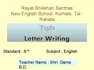 Rayat Shikshan Santhas New English School Korhale Tal