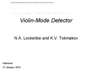 LASER INTERFEROMETER GRAVITATIONAL WAVE OBSERVATORY ViolinMode Detector N