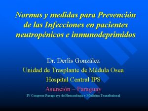 Normas y medidas para Prevencin de las Infecciones