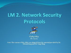 LM 2 Network Security Protocols IT 48336833 Dr