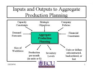 Inputs and Outputs to Aggregate Production Planning Capacity