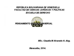 REPBLICA BOLIVARIANA DE VENEZUELA FACULTAD DE CIENCIAS JURDICAS