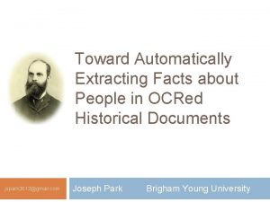 Toward Automatically Extracting Facts about People in OCRed