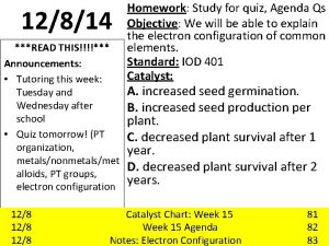 12814 READ THIS Announcements Tutoring this week Tuesday