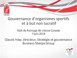 Gouvernance dorganismes sportifs et but non lucratif AGA