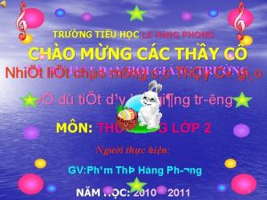 TRNG TIU HC L HNG PHONG CHO MNG