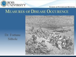 MEASURES OF DISEASE OCCURENCE Dr Fortune Sithole Epidemiology