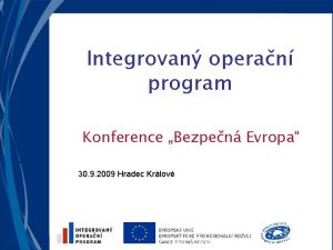 Integrovan operan program Konference Bezpen Evropa 30 9