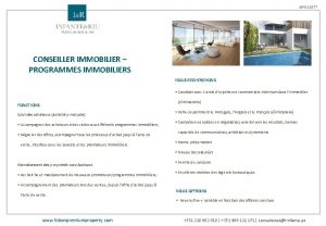 AMI 11577 CONSEILLER IMMOBILIER PROGRAMMES IMMOBILIERS NOUS RECHERCHONS