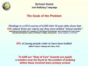 School Name AntiBullying Campaign The Scale of the