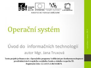 vod do informanch technologi autor Mgr Jana Truxov