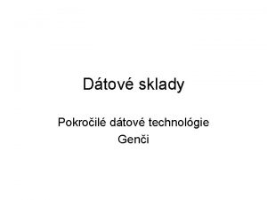 Dtov sklady Pokroil dtov technolgie Geni Literatra 1