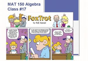 MAT 150 Algebra Class 17 Objectives Graph and