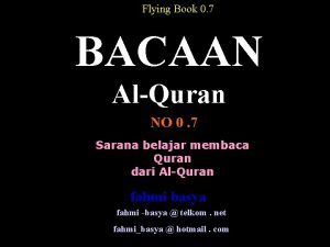 Flying Book 0 7 BACAAN AlQuran NO 0