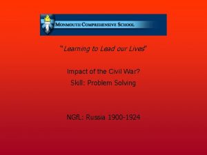 Learning to Lead our Lives Impact of the