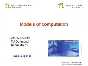 technische universitt dortmund fakultt fr informatik 12 Peter