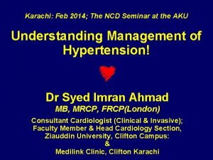 Karachi Feb 2014 The NCD Seminar at the