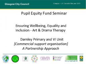 Pupil Equity Fund Seminar Ensuring Wellbeing Equality and
