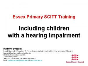 Essex Primary SCITT Training Including children with a