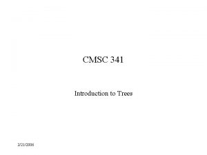 CMSC 341 Introduction to Trees 2212006 Tree ADT
